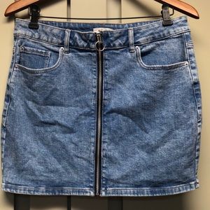 Adorable GARAGE Full-Zip, 5-Pocket Denim Skirt, Large